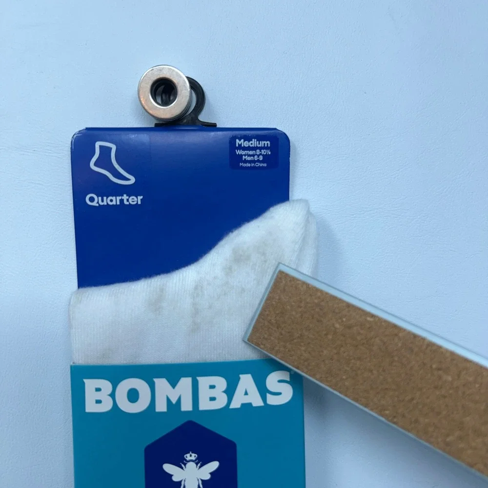 Bombas Unisex Medium White Cushioned Quarter Socks NWT *Flaw